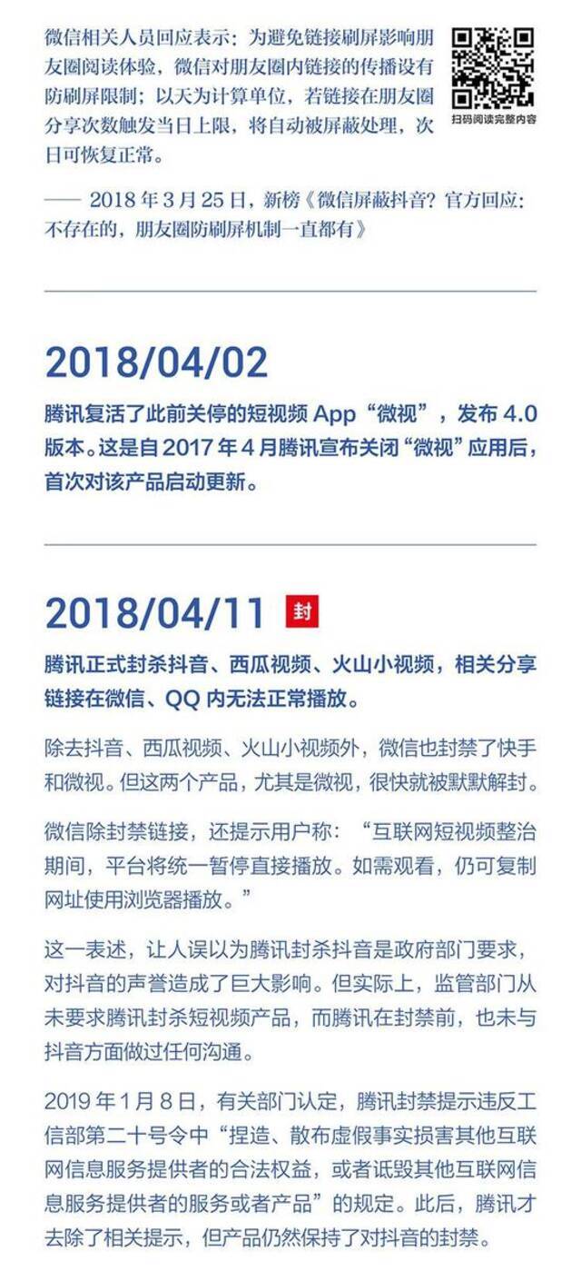 字节跳动发布：2018-2021年遭腾讯屏蔽和封禁大事记