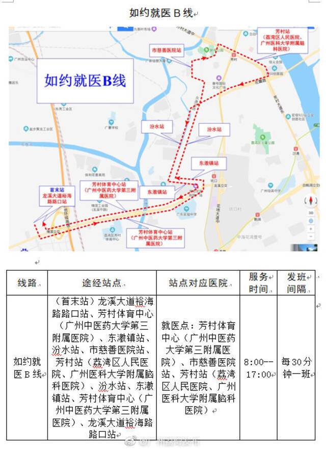 广州荔湾区开通3条如约就医公交线路，凭“就医通行证”免费乘车
