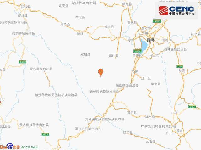 云南楚雄州双柏县附近发生5.0级左右地震