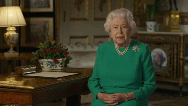 ▲英国女王在温莎城堡发表讲话。
