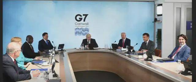 G7峰会现场图源：外媒