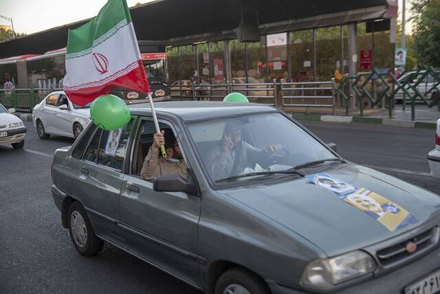 当地时间6月11日，伊朗德黑兰，总统候选人莱西的支持者。人民视觉图