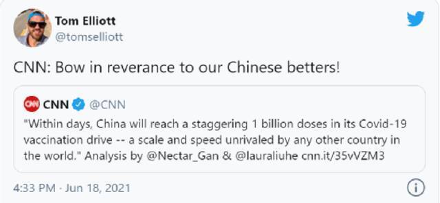 提前报道中国疫苗接种量即将破十亿，CNN在美国国内竟然受到攻击！