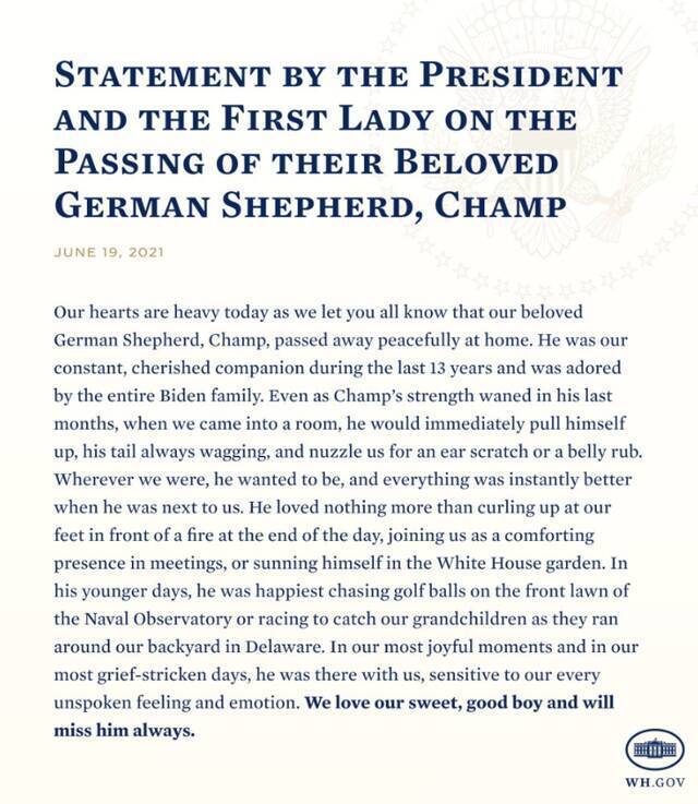 拜登宣布其心爱的德国牧羊犬去世 蔡英文吊唁 被骂惨了……