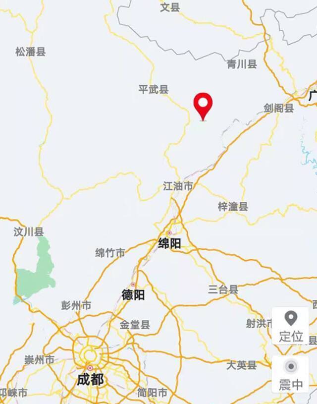 四川绵阳市江油市发生3.8级地震 震源深度12千米