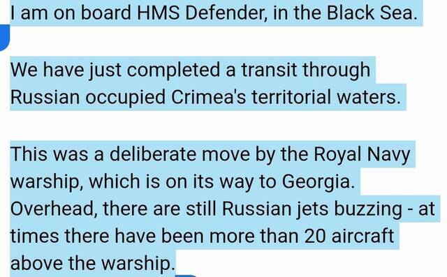 英国军舰故意穿行俄罗斯克里米亚领海 俄军实弹警告遭英方否认
