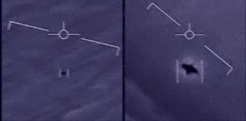 ↑美军飞行员拍到的不明飞行物。图据网络