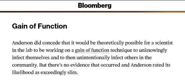 （图为安德森对彭博社澄清武汉病毒所并没进行“病毒增强试验”的情况）