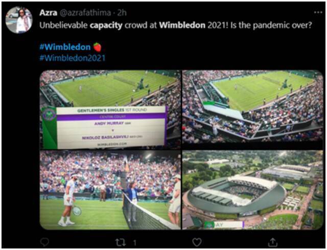 温网开赛观众“全场坐满”且不戴口罩 网友担忧：“疫情结束了吗？”