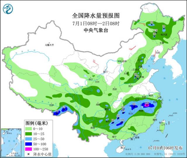 长江中下游等地强降雨持续 华南高温发展增多