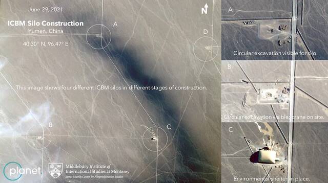 美智库炒作：卫星显示中国正在新建145个核弹发射井