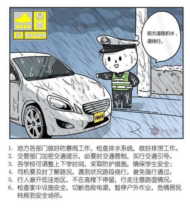 北京市2021年7月3日03时35分升级发布暴雨黄色预警信号