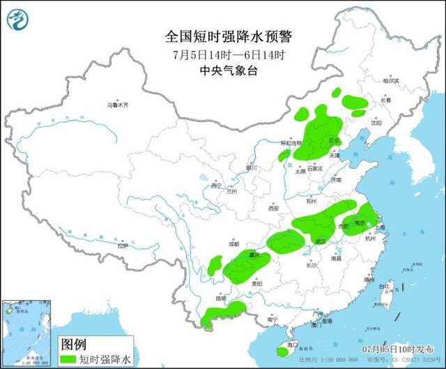 强对流天气蓝色预警：北京等省市区将有8-10级雷暴大风或冰雹