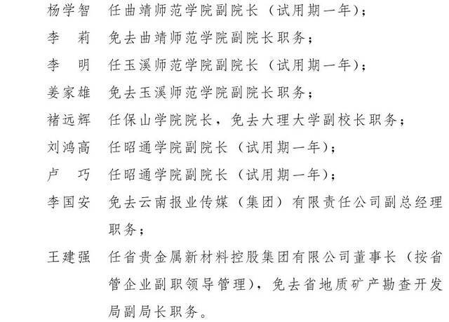 云南省人民政府发布一批任免职通知，涉及26名干部