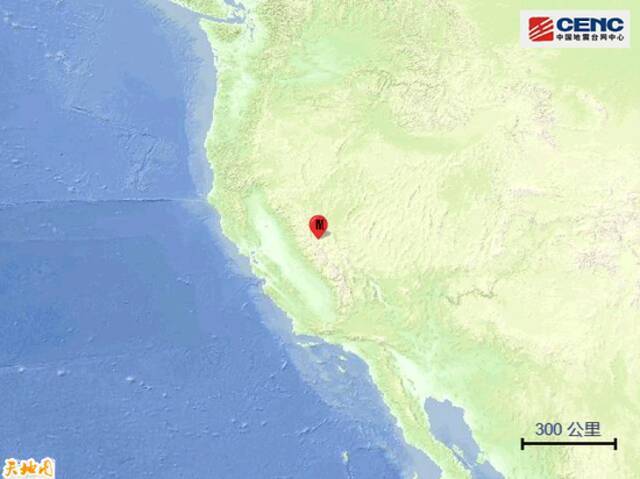 美国内华达州发生5.9级地震 震中200公里范围内有6座大中城市