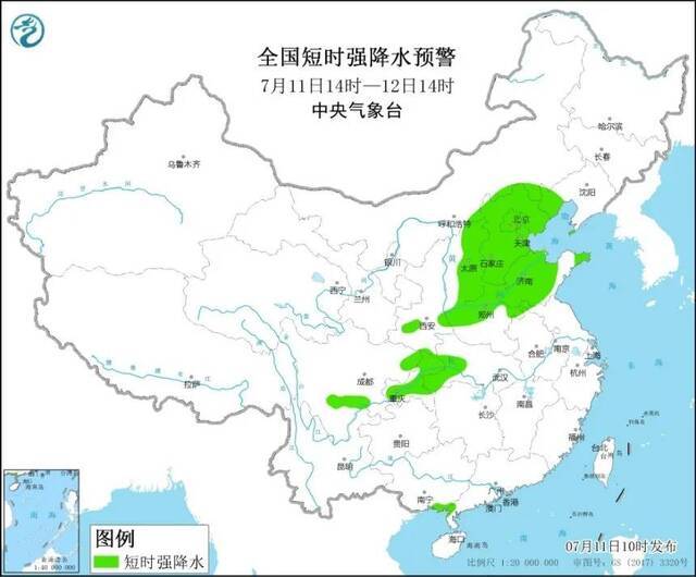 中国气象局启动四级应急响应 北京暴雨或超30小时