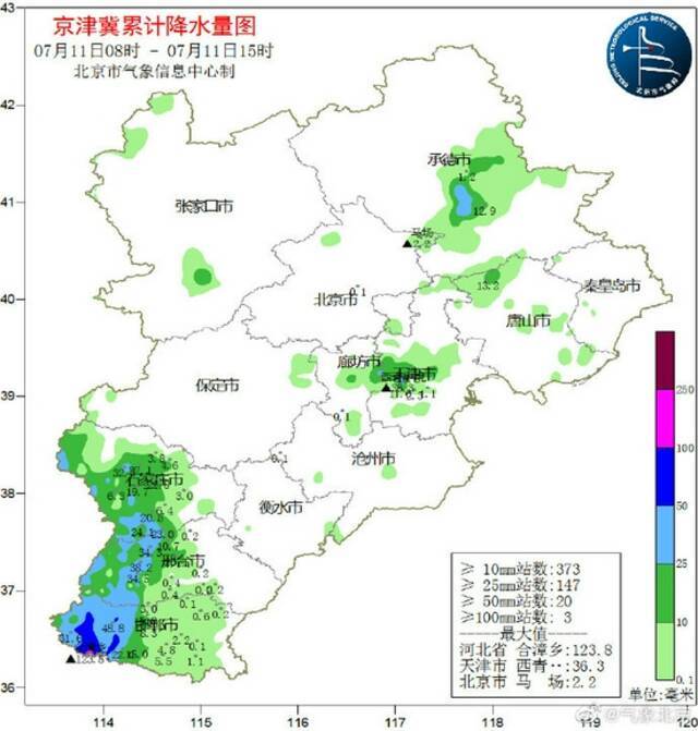 京津冀将迎极端性暴雨和明显强对流天气，各地强降雨时段都在这儿