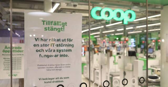 ▲瑞典最大的连锁超市之一Coop因黑客攻击被迫关闭约800家门店。图据Data Center Knowledge