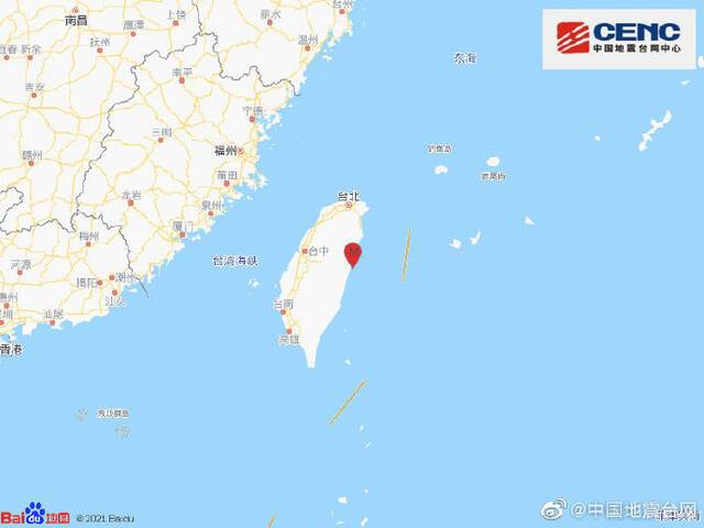 台湾花莲连续发生两次地震，分别为5.2级、4.4级
