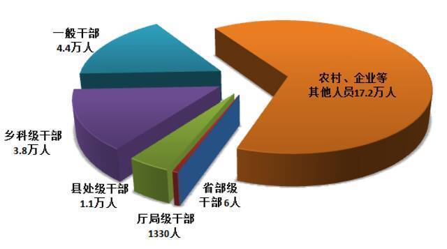 图1：全国纪检监察机关处分人员按职级划分图