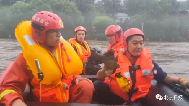山洪暴发，北京3名男子河中抱树求生！紧急营救！