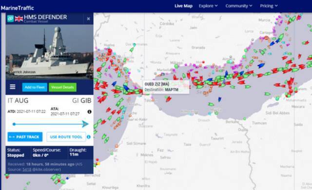 7月11日，直布罗陀港内信息显示，“卫士”号竟然出现在这里