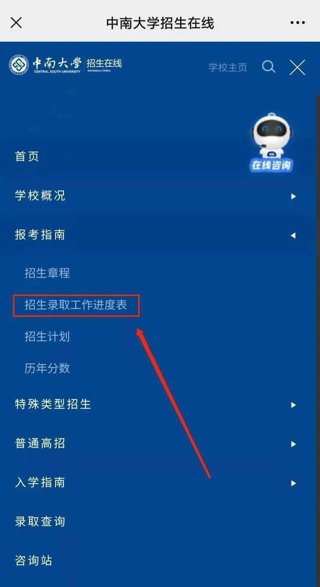 你被中南大学录取啦！