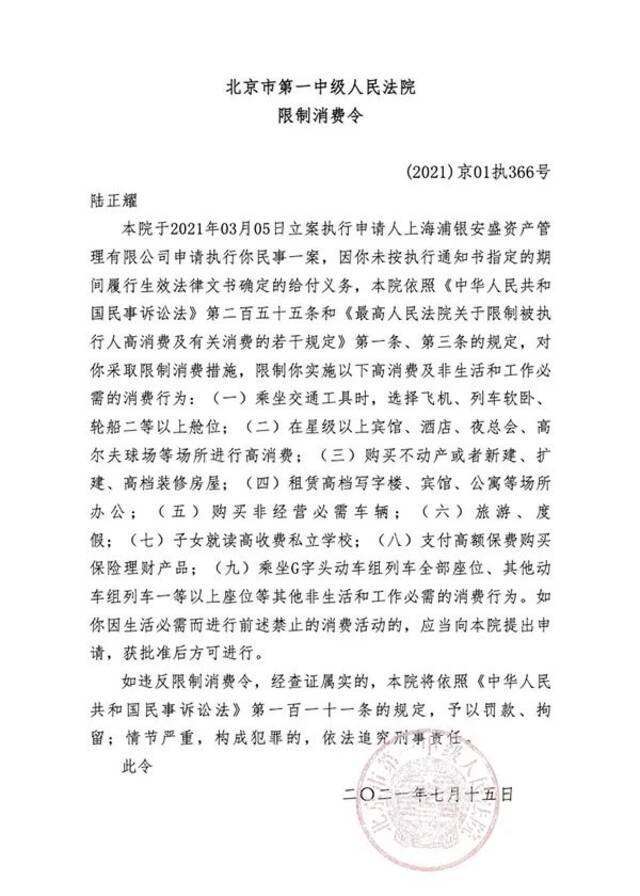 限制消费令中国执行信息公开网截图