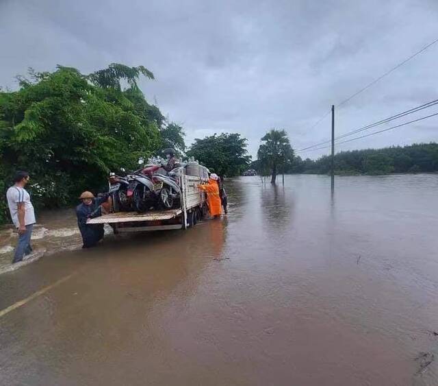 缅甸掸邦、孟邦等多地遭洪水侵袭 仰光至毛淡棉公路暂时关闭