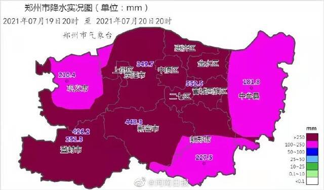 郑州气象局：郑州特大暴雨千年一遇，三天下了以往一年的量