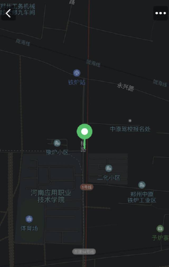 地图导航显示，K226/7停在铁炉站。图/受访者提供