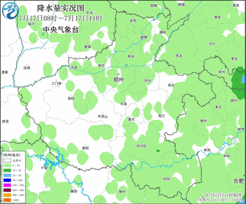 河南17日08时—22日08时降水量实况图图源中央气象台