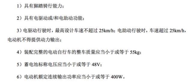 新国标有关规定（图源：《电动自行车安全技术规范》）