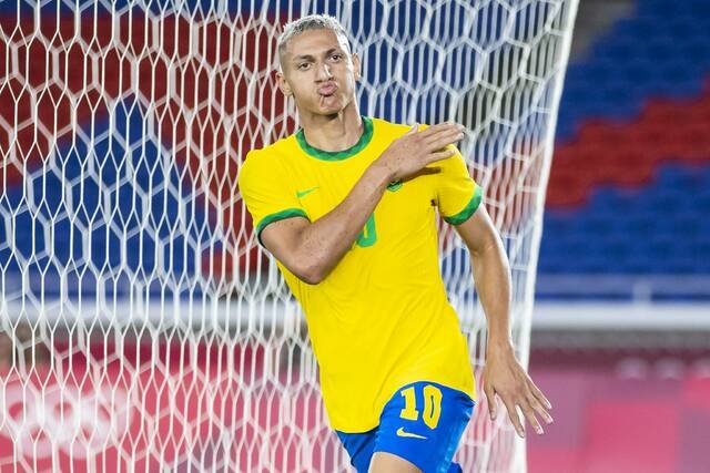 巴西队前锋理查利森。