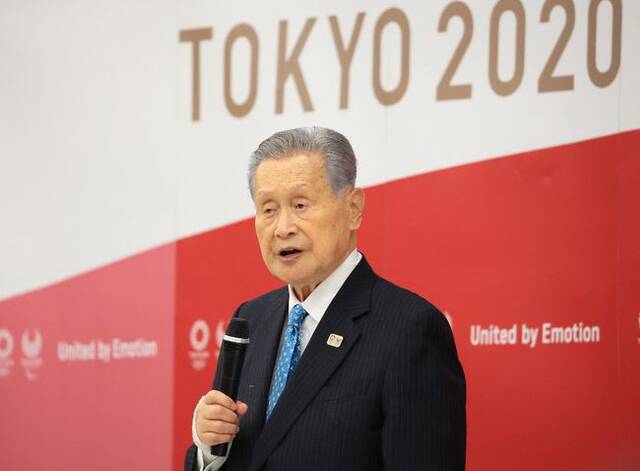 森喜朗在东京奥组委召开的会议上正式辞职。新华社资料图