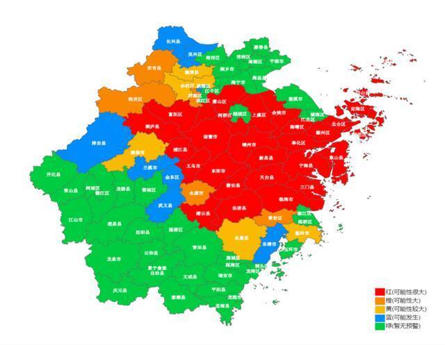 多地Ⅰ级应急响应、红色预警范围扩大，浙江严阵以待防御“烟花”