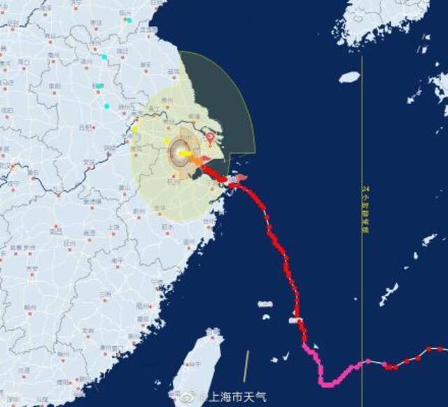 “烟花”已到达江苏吴江境内 中心最大风力9级