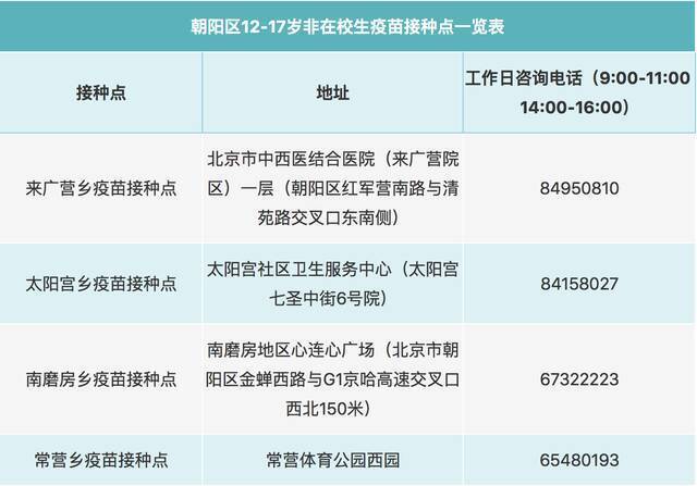 北京市朝阳区启动12-17岁非在校人群新冠疫苗接种