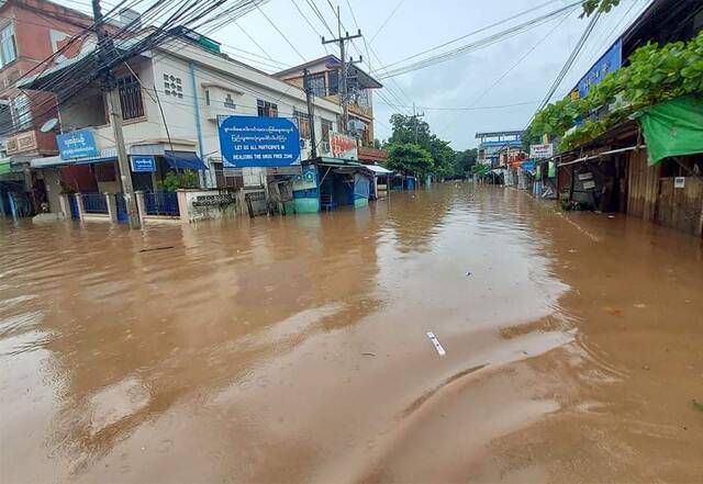 缅甸克伦邦等地遭遇水灾 致超1400人流离失所