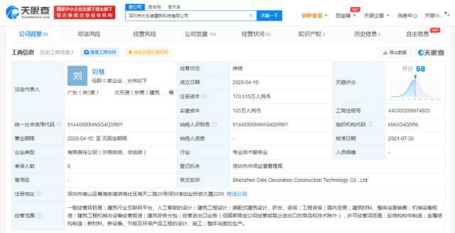 腾讯入股大乐装建筑公司 后者经营范围含设计建筑行业互联网平台