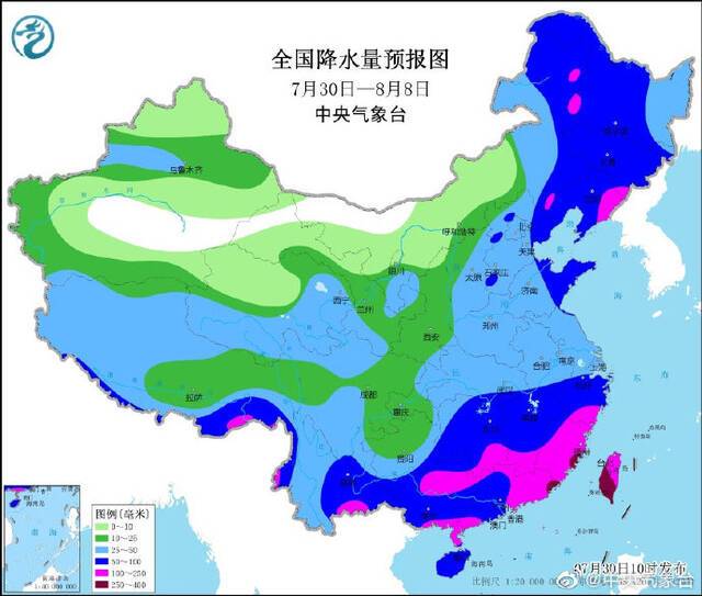 中央气象台：未来10天，降雨主要出现在华北东部、东北地区等地