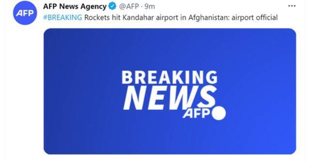外媒：三枚火箭弹袭击阿富汗机场，其中两枚击中跑道