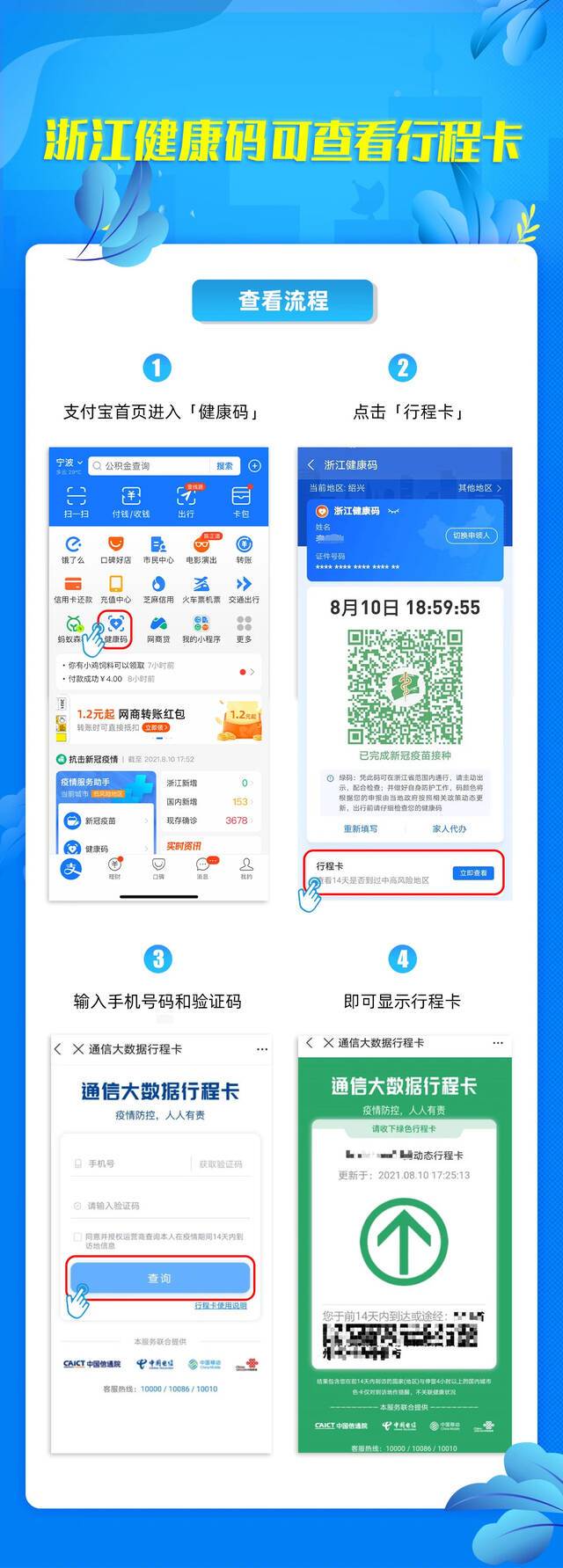 8月11日凌晨起 “浙江健康码”可查看行程卡