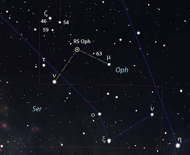 肉眼可见：蛇夫座一颗罕见的再发新星RS Ophiuchi正在经历爆发