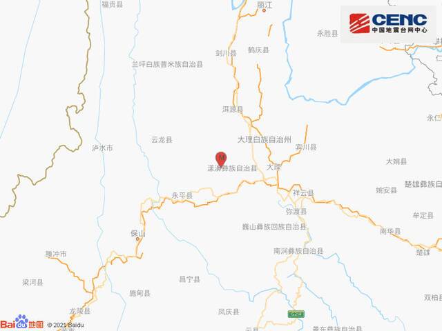 云南大理州漾濞县发生2.8级地震，震源深度9千米