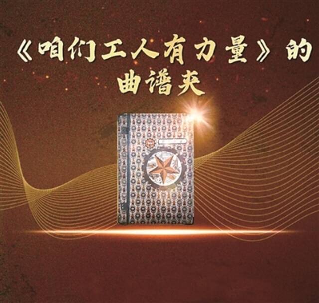 图为20世纪40年代，音乐家马可创作歌曲《咱们工人有力量》时使用的曲谱夹。