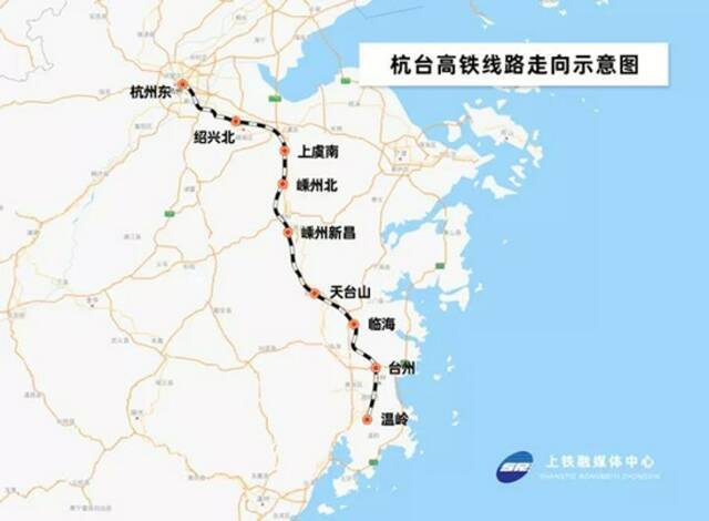 杭台高铁线路走向示意图