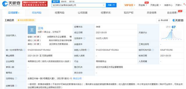 新东方接连成立教育咨询公司 经营范围含儿童临时看护服务等
