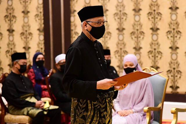 当地时间2021年8月21日，马来西亚吉隆坡，伊斯梅尔·萨布里宣誓就任马来西亚第九任总理。人民视觉图