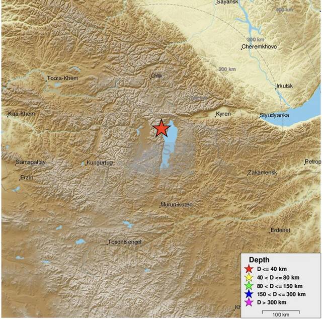 蒙古国库苏古尔省发生4.5级地震